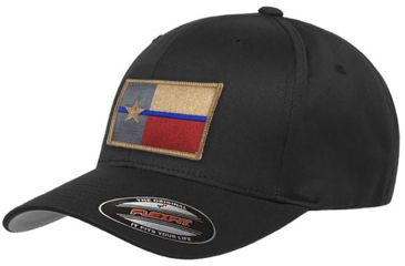 Image of Thin Blue Line Flexfit Hat - Texas Flag, Thin Blue Line - FLEX-TEX-BLACK-LARGE