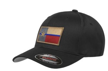 Image of Thin Blue Line Flexfit Hat - Texas Flag, Thin Blue Line - FLEX-TEX-BLACK-XXL