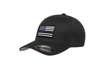 Image of Thin Blue Line Flexfit Hat, Thin Blue Line - FLEXFIT-TBL-BLACK-XL