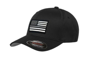 Image of Thin Blue Line Flexfit Hat - Thin Silver Line Flag - FLEXFIT-TSL-BLACK-L