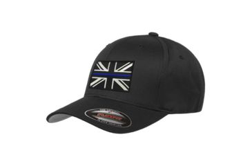 Image of Thin Blue Line Flexfit Hat - Uk Flag, Thin Blue Line - FLEX-UK-BLACK-LARGE