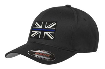 Image of Thin Blue Line Flexfit Hat - Uk Flag, Thin Blue Line - FLEX-UK-BLACK-XXL
