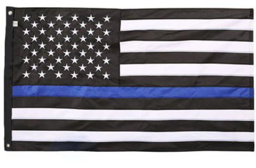Image of Thin Blue Line Pointview American Flag, 3x5ft, TBL-EMB-3X5