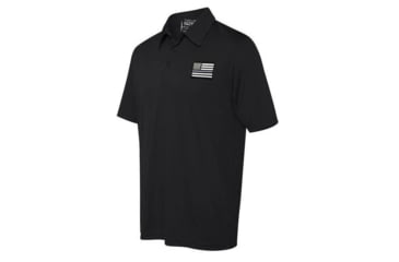 Image of Thin Blue Line Polyester Sport Polo - Embroidered Thin Silver Line American Flag - TSL-POLO-SPORT-XXL