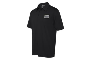 Image of Thin Blue Line Polyester Sport Polo - Embroidered Thin Silver Line American Flag - TSL-POLO-SPORT-XXXL
