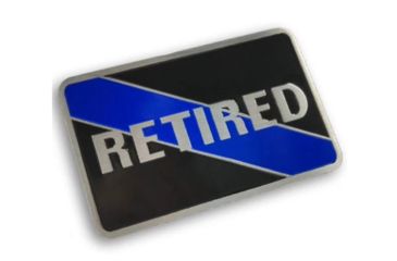 Image of Thin Blue Line Retired Vehicle Emblem, Thin Blue Line - EMBLEM-RETIRED