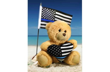 Image of Thin Blue Line Teddy Bear - Heart, Thin Blue Line - TBL-TED-BEAR