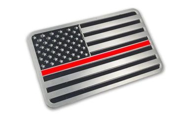 Image of Thin Blue Line Thin Red Line Vehicle Emblem - EMBLEM-TRL-AMERICAN