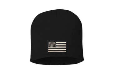 Image of Thin Silver Line Embroidered Knit Cap - Mens, Black, BEANIE-8IN-TSL-BLACK