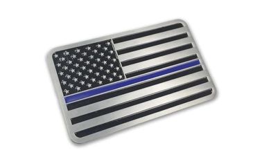 Image of Thin Blue Line Vehicle Emblem - American Flag, Thin Blue Line - EMBLEM-TBL-AMERICAN