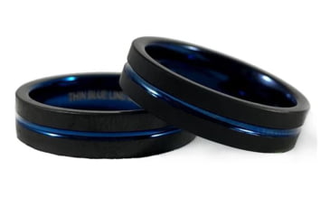 Image of Thin Blue Line Women's Ring - WOM-RING-TBL-BLACK-10