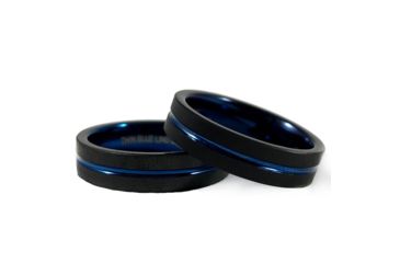 Image of Thin Blue Line Womens Ring - WOM-RING-TBL-BLACK-105