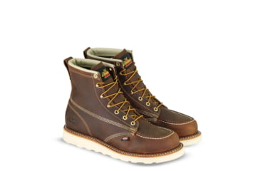 Image of Thorogood Mens American Heritage Wedges 6in Moc Toe Crazyhorse Leather, Brown, 7.5/D 814-4203-7.5-D