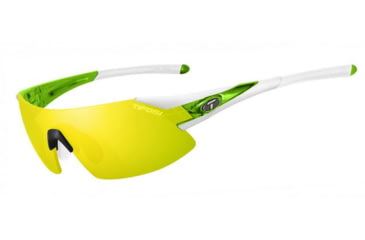 Image of Tifosi Optics Podium XC Sunglasses - White/Green Frame w/Clarion Yellow,AC Red and Clear Lens 1070106827