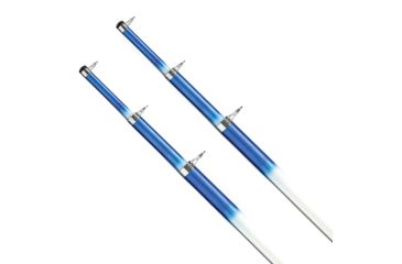 Image of Tigress 15' Telescoping Fiberglass Outrigger Poles - 1-1/8" O.D. - White/Blue - Pair 63229
