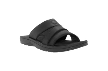 Image of Timberland Earthkeepers Leather Slide Sandal - Men's-Black Oiled-Medium-7 US