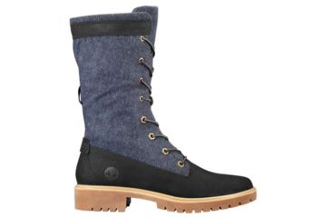 Image of Timberland Jayne Mixed-Media Warm Gaiter Boots - Womens, Black Nubuck w/Grey NXt Wool, Medium, 6.5, TB0A1URS001-65-Medium