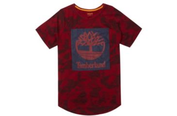 Image of Timberland Men's Wild River Short Sleeve Camo Tee, Biking Red Camo, XL, TB0A1MBMN23-XL