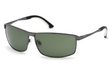 Image of Timberland TB9043 Sunglasses - Matte Gun Metal Frame Color, Green Lens Color