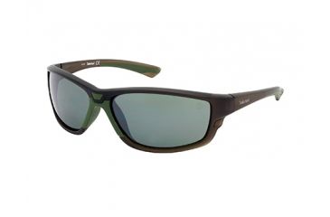 Image of Timberland TB9046 Sunglasses - Shiny Dark Green Frame Color, Green Polarized Lens Color