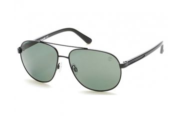 Image of Timberland TB9076 Sunglasses - Matte Black Frame Color, Green Lens Color