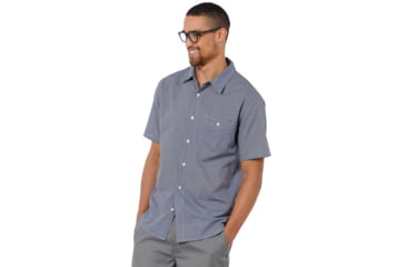 Image of Toad&amp;Co Airbrush Short Sleeve Shirt - Men's-Blue Steel-Small