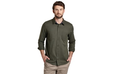 Image of Toad&amp;Co Flannagan LS Shirt - Mens, Rustic Olive Heather, Small, T2251708-332-S