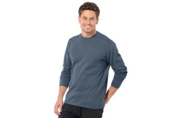 Image of Toad&amp;Co Framer Crew Long Sleeve Tee - Men's-Dark Slate-Medium