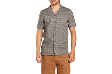 Image of Toad&amp;Co Harbour Short Sleeve Shirt - Mens, Falcon Brown Fish Print, Large, T2002904-241-L