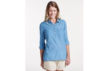 Image of Toad&amp;Co Indigo Ridge Women's Long Sleeve Shirt, Light Indigo Solid, Extra Small T1252801-921-XS
