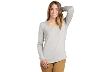 Image of Toad&amp;Co Marley LS Tee T-Shirt - Womens, Heather Grey, Extra Small, T1241306-111-XS