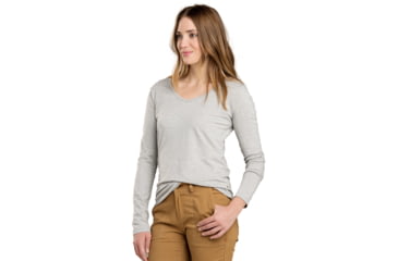 Image of Toad&amp;Co Marley LS Tee T-Shirt - Womens, Heather Grey, Extra Small, T1241306-111-XS