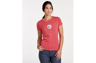 Image of Toad&amp;Co Roar Short Sleeve Womens Graphic Tee, Tomato Heather, Small, T1002804-623-S