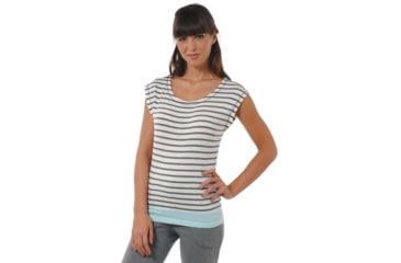 Image of Toad&amp;Co Slubstripe Cap Tee - Women's-Egret Stripe-X-Small