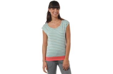 Image of Toad&amp;Co Slubstripe Cap Tee - Women's-Sea Glass Stripe-X-Small