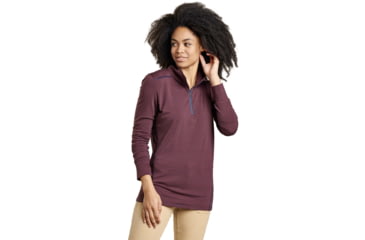 Image of Toad&amp;Co Swifty Jet 1/4 Zip - Womens, Deep Navy Stripe, Small, T1241918-439-S