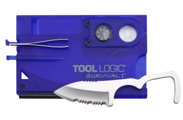 Image of SOG Specialty Knives &amp; Tools Survival Card w/ Fire Starter/Compass - Blue SVC1B