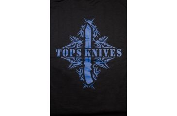 Image of Tops Knives Tops Tribal Art T-Shirt, Blue/Black, Large, TS-BBTALG