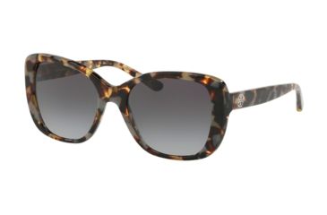 Image of Tory Burch TY7114 Sunglasses 17298G-53 - Porcini Tort Frame, Light Grey Gradient Dark Blue Lenses