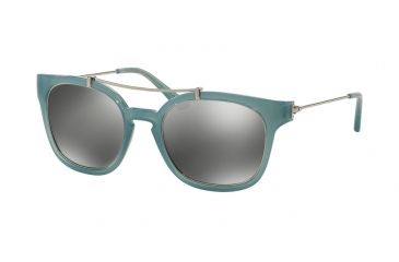 Image of Tory Burch TY9038 TY9038 Sunglasses 13896G-51 - Milky Fountain/silver Frame, Steel Flash Lenses