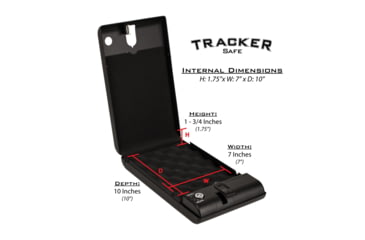 Image of Tracker Safe Single Pistol Safe-Biometric Lock, 12.6in, Black, SPS-04B