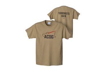 Image of Trijicon Short Sleeve T-Shirt with Terrorist Tagline, Sand, XX-Large AP45-XXL