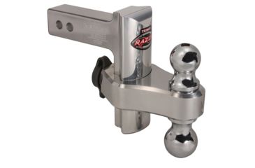 Image of Trimax Razor 6in Aluminum Adjust Hitch-Dual Ballw/ Keyed Alike Ball Mount, Receiver Lock, Double Tow Balls 4010227