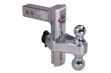 Image of Trimax Razor 8in Aluminum Adjust Hitch-Dual Ballw/ Keyed Alike Ball Mount, Receiver Lock, Double Tow Balls 4010231