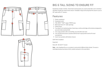 Image of Tru-Spec Mens TRU Simple Tactical Shorts - Mens, Polyester/Cotton Rip-Stop w/ Cargo Pockets, Coyote, 38, 4279007