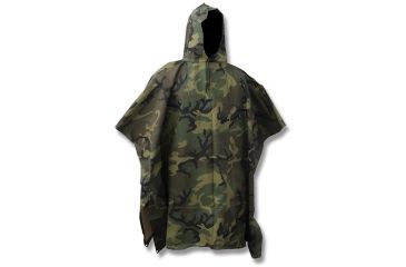 Image of Tru-Spec Military Poncho, One Size, Woodland Camo 3107000 