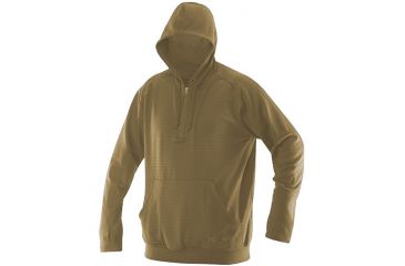 Image of Tru-Spec Shirt, 24-7 Coyote Grid Fleece Hoodie, Extra Small Regular 2421002