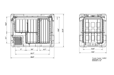 Image of Truma Cooler C69 Dual Zone Portable Fridge/Freezer, Earth Green, 69 liter, 45105-01