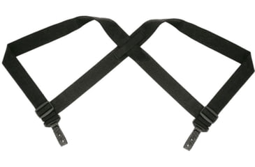 Image of TUFF Products 2-Point Tactical Duty Suspenders w/ Contour X Harness, Black Basketweave Keepers, 1.5in. Elastic 7172-BWA