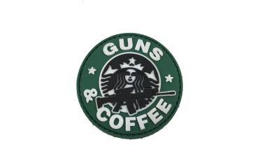 Image of TUFF Products Guns and Coffee Patch, Green/Black, 2.5 in, P-GNC-2.5